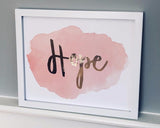 Pink Hope Foil Print Unframed
