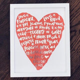 Love is Patient 1 Corinthians Foil Print Unframed