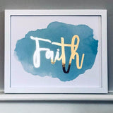 Blue Faith Foil Print Unframed