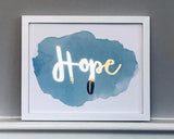 Blue Hope Foil Print Unframed