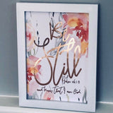 Be Still and Know Floral Foil Print