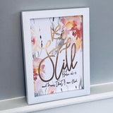 Be Still and Know Floral Foil Print