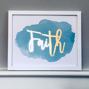 Blue Faith Foil Print Unframed