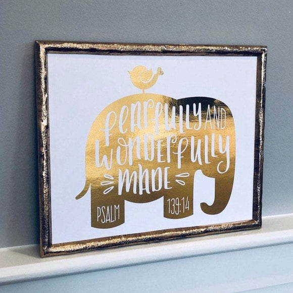 Fearfully and Wonderfully Made Foil Print Unframed
